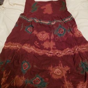 Tie dye boho hippy skirt
